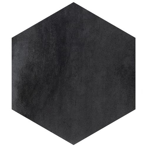 Industrial Hex Black 8-1/2"x9-7/8" Porcelain F/W Tile