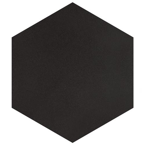 Textile Basic Hex Black 8-5/8"x9-7/8" Porcelain F/W Tile