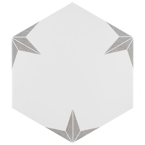 Stella Hex Silver  8-5/8"x9-7/8" Porcelain F/W Tile