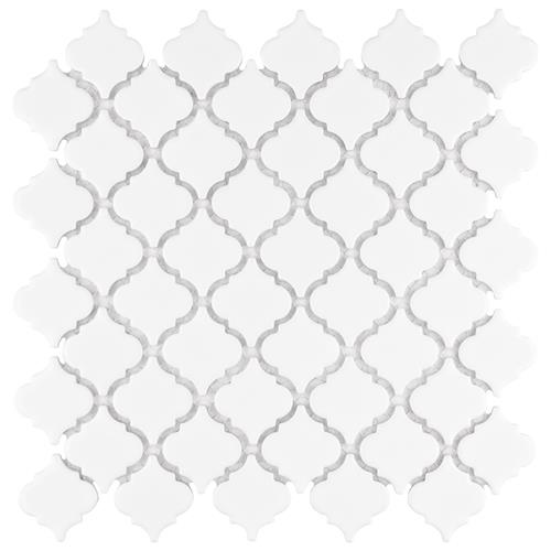 Hudson Tangier Glossy White 12-3/8"x12-3/8" Porcelain Mosaic