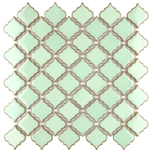 Hudson Tangier Light Green 12-3/8"x12-3/8" Porcelain Mosaic