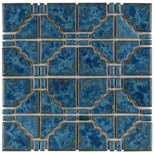 Moonbeam Pacific Blue 11-7/8"x11-7/8" Porcelain Mosaic
