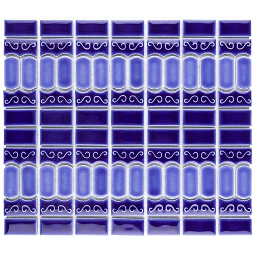 Modena Cobalt Blue 11-3/8"x13-1/8" Porcelain Mosaic
