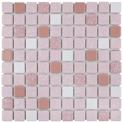 Crystalline Square Pink 12"x12" Porcelain Mosaic