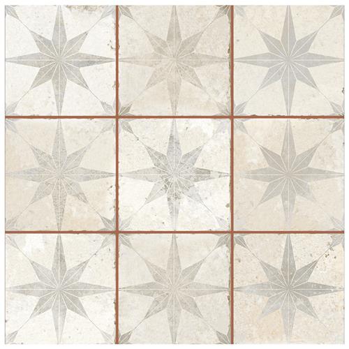 Harmonia Kings Star White 13"x13" Ceramic Floor/Wall Tile