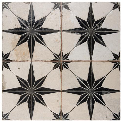 Kings Star Luxe Nero 17-5/8"x17-5/8" Ceramic F/W Tile
