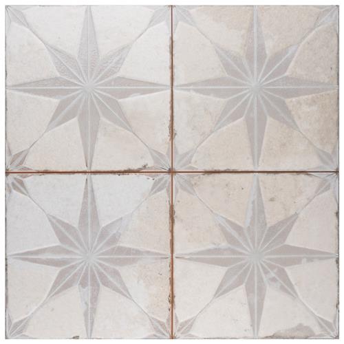 Kings Star Luxe White 17-5/8"x17-5/8" Ceramic F/W Tile