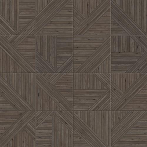 Tangram Wood Walnut 17-3/8"x17-3/8" Porcelain F/W Tile
