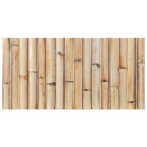 Bamboo Haven Tiki Cream 5-7/8"x11-7/8" Ceramic Wall Tile