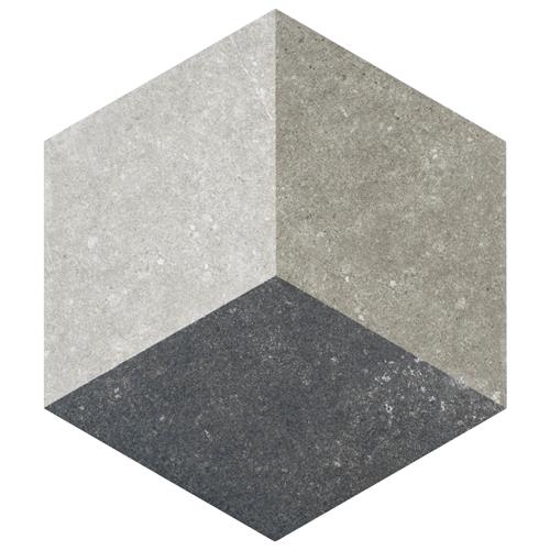 Picture of Traffic Hex 3D Grey 8-5/8"x9-7/8" Porcelain F/W Tile