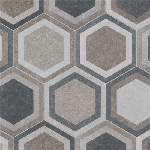 Picture of Traffic Hex Combi Grey 8-5/8"x9-7/8" Porcelain F/W Tile