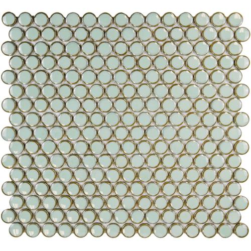 Picture of Hudson Penny Round Light Green 12"x12-5/8" Porcelain Mos