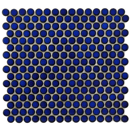 Picture of Hudson Penny Round Blue Eye 12"x12-5/8" Porcelain Mos