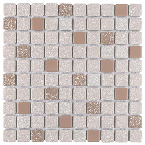 Picture of Crystalline Square Beige 12"x12" Porcelain Mosaic
