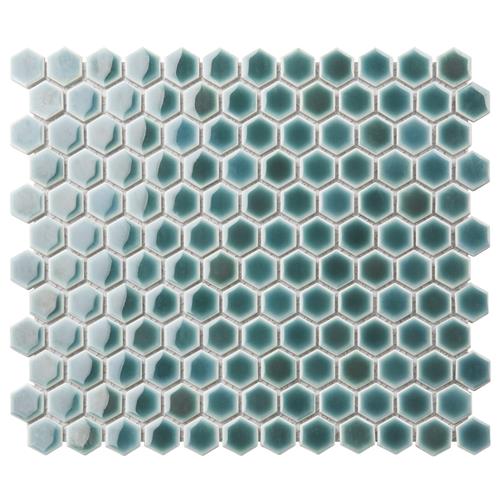 Picture of Hudson 1" Hex Emerald 11-7/8"x13-1/4" Porcelain Mosaic