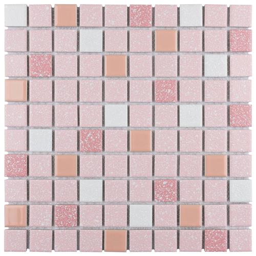Picture of Crystalline Straight Edge Square Pink 12"x12" Porcelain Mos