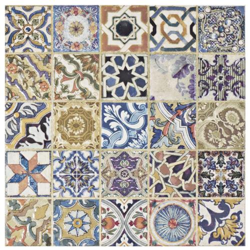 Picture of SomerTile Avila Arenal Decor 12-1/2 in. x 12-1/2 in. Ceramic Floor and Wall Tile