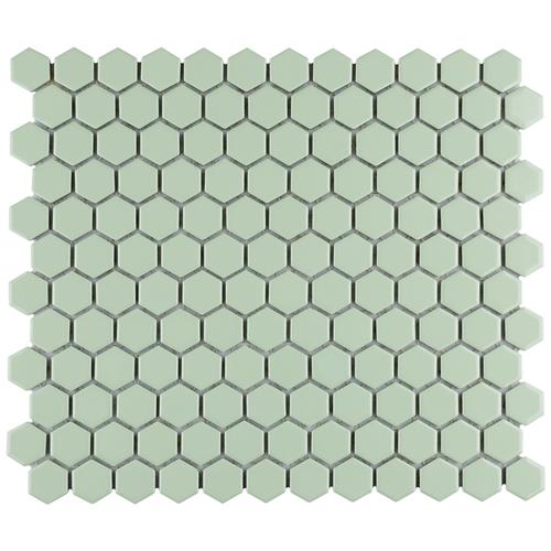 Picture of Metro 1" Hex Glossy Mint 10-1/4" x 11-7/8" Porcelain Mosaic