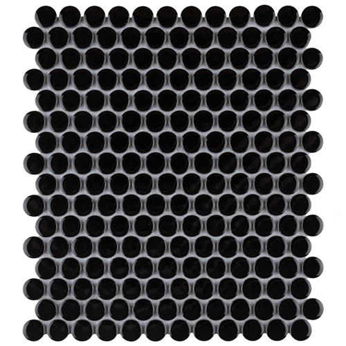 Picture of Metro Penny Glossy Black11-1/2"x9-3/4" Porcelain Mos