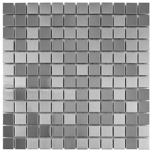 Picture of Alloy Square 11-7/8" x11-7/8" Stainless Steel Porcelain Mosa