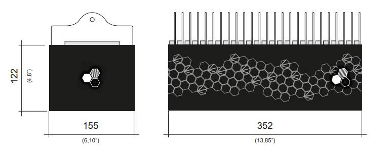 SomerTile Countertop Mosaic Display Box Dimensions
