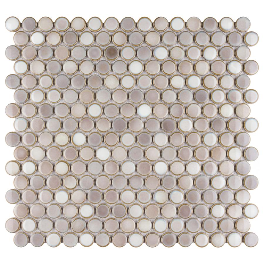 Hudson Penny Round Dove Grey 12x12 5 8 Porcelain Mos