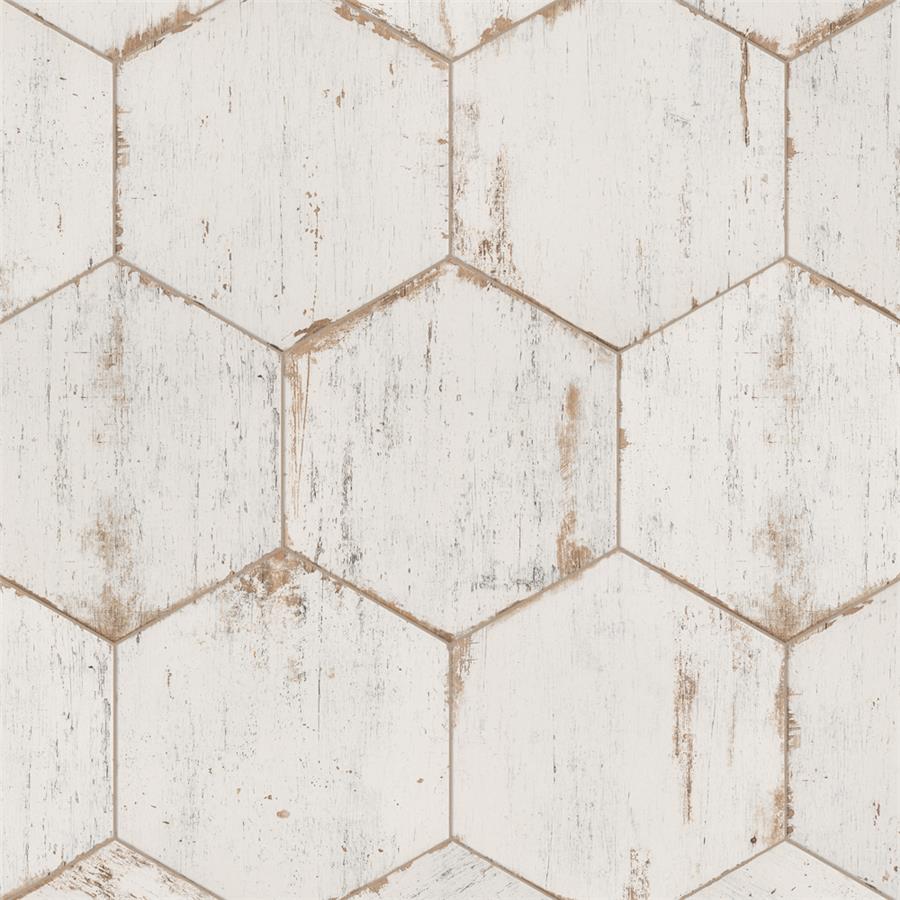 Retro Hex Blanc 14-1/8