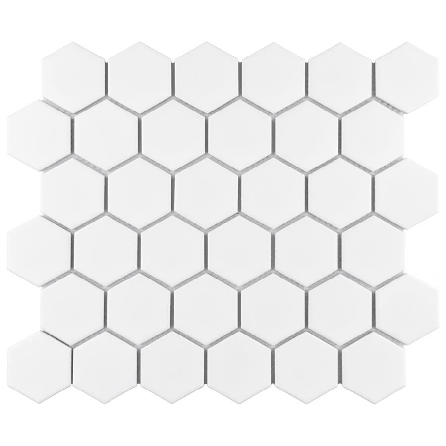 Metro Hex 2 Matte White 10 1 X11 Porcelain Mos F W Tile