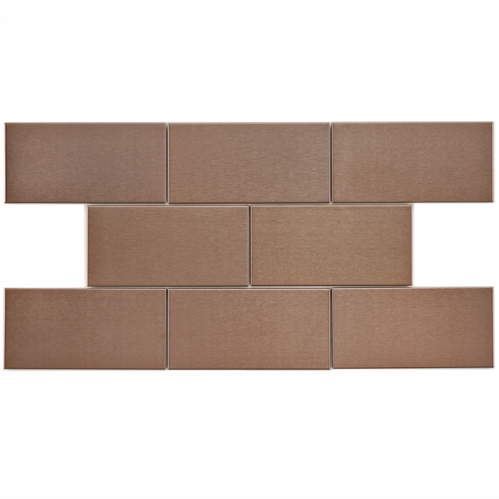 Alloy Subway Copper 3 X6 Stainless Steel Porcelain W Tile Alloy Subway Copper 3 X6 Stainless Steel Porcelain W Tile