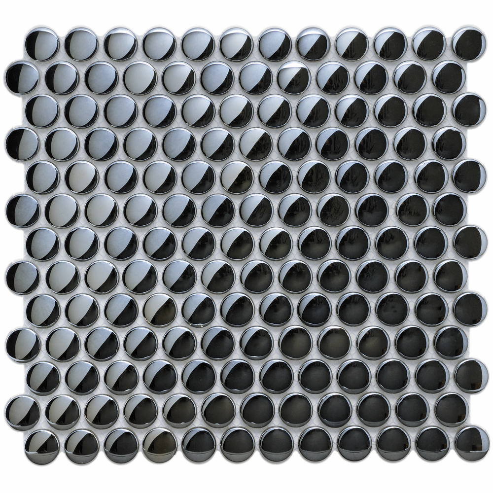 11 3 4 X 12 Claude Penny Round Mirror Glass Mosaic