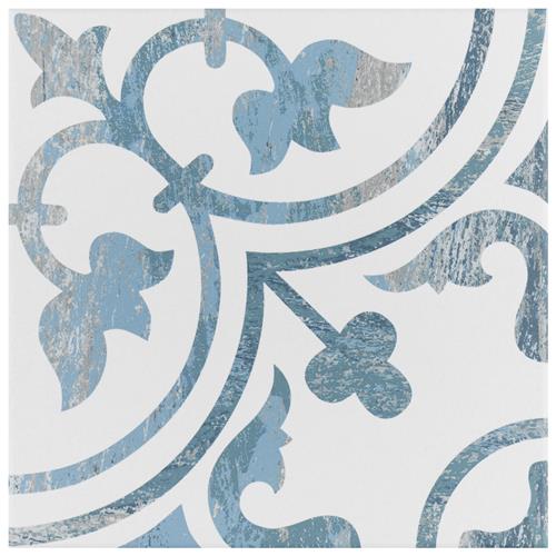 Cassis Arte Blue  9-3/4" x 9-3/4" Porcelain Floor/Wall Tile