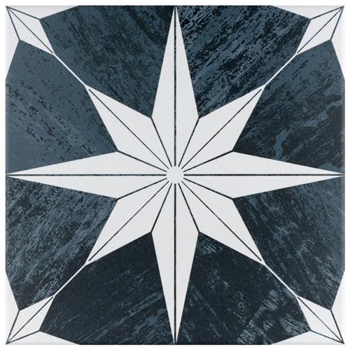 Cassis Stella Black Night 9-3/4" x 9-3/4" Porcelain F/W Tile