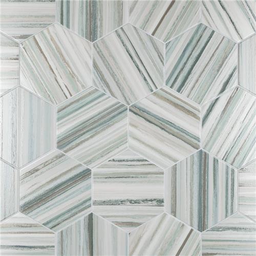 Flow Hex Green 8-5/8"x9-7/8" Porcelain F/W Tile