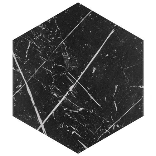 Marquina Hex Black  8-5/8"x9-7/8" Porcelain F/W Tile