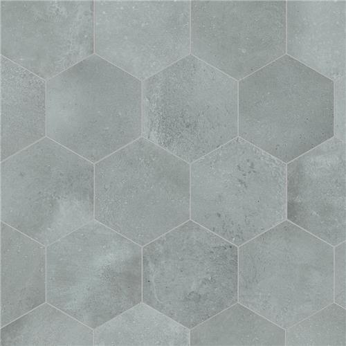 Aspdin Hex Grey 8-5/8"x9-7/8" Porcelain F/W Tile