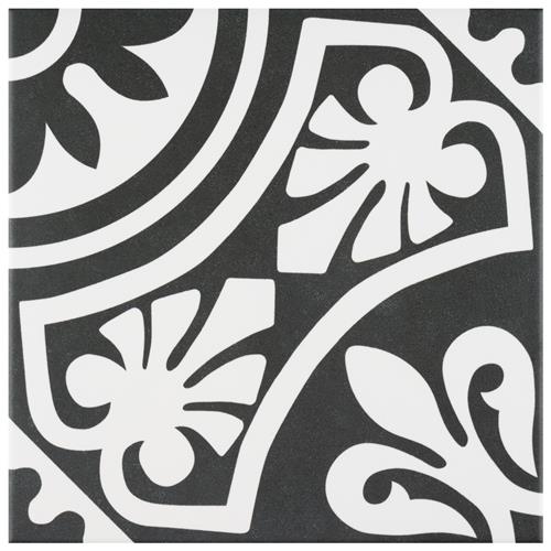 Majestic Tiena Black 9-3/4"x9-3/4" Porcelain F/W Tile