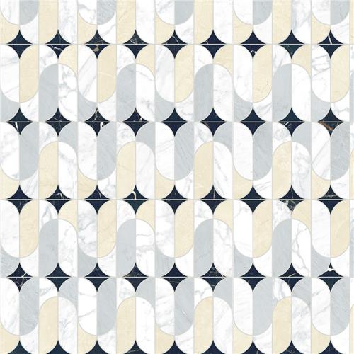 Reve Ovales Deco 23-1/2"x47-1/8" Porcelain F/W Tile