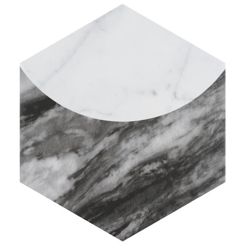 Classico Bardiglio Hex Moon Carrara 7"x8" Porcelain F/W Tile
