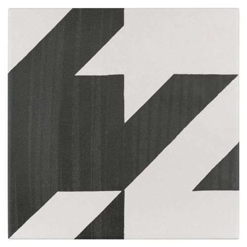 Caprice Tweed Black & White 7-7/8"x7-7/8" Porcelain F/W Tile