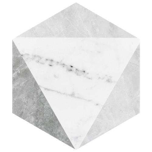 Classico Carrara Hexagon Peak 7"x8" Porcelain F/W Tile