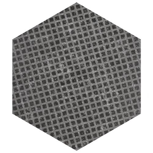 Coralstone Hex Melange Black 10"x11-1/2" Porcelain F/W Tile