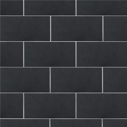 Piscina Brick Matte Nero 9-5/8"x19-1/2" Porcelain F/W Tile