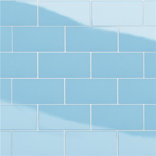 Piscina Brick Glossy Blue 4-3/4"x9-5/8" Porcelain F/W Tile