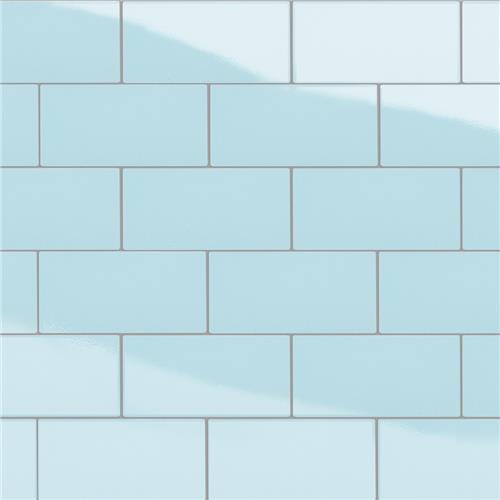 Piscina Brick Glossy Light Blue 4-3/4"x9-5/8" Porce F/W Tile