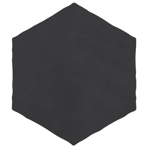 Palm Hex Black 5-7/8" x 6-7/8" Porcelain F/W Tile
