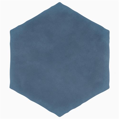 Palm Hex Blue 5-7/8" x 6-7/8" Porcelain F/W Tile