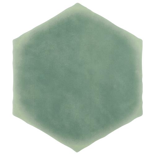 Palm Hex Green 5-7/8" x 6-7/8" Porcelain F/W Tile