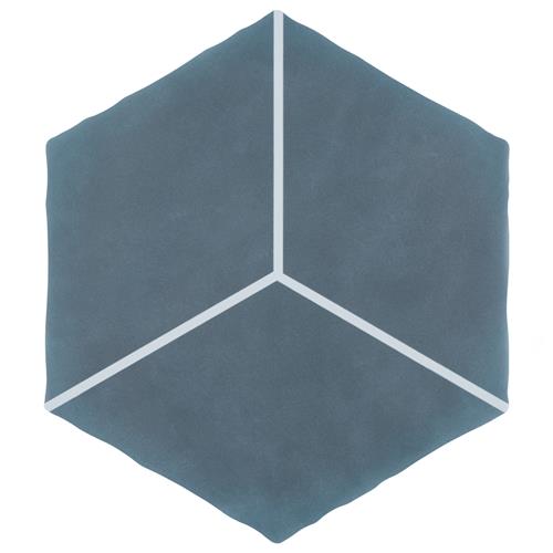 Palm Rombo Hex Blue 5-7/8"x6-7/8" Porcelain Floor/Wall Tile