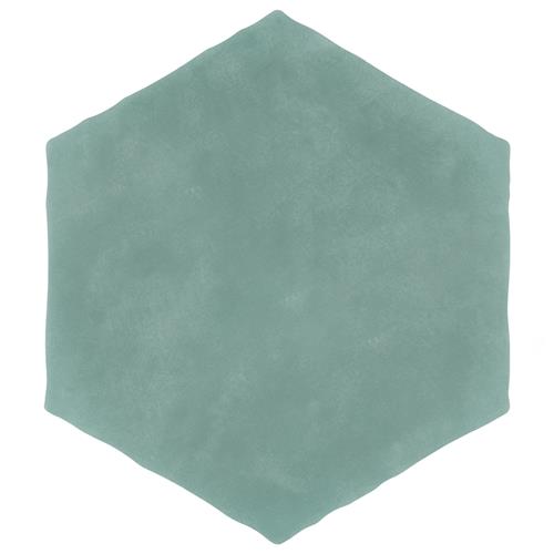 Palm Hex Turquoise 5-7/8" x 6-7/8" Porcelain F/W Tile
