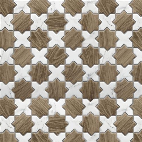 Llama 2" Star Noce Brown w/Calacatta Cross 11-7/8"x11-7/8" P